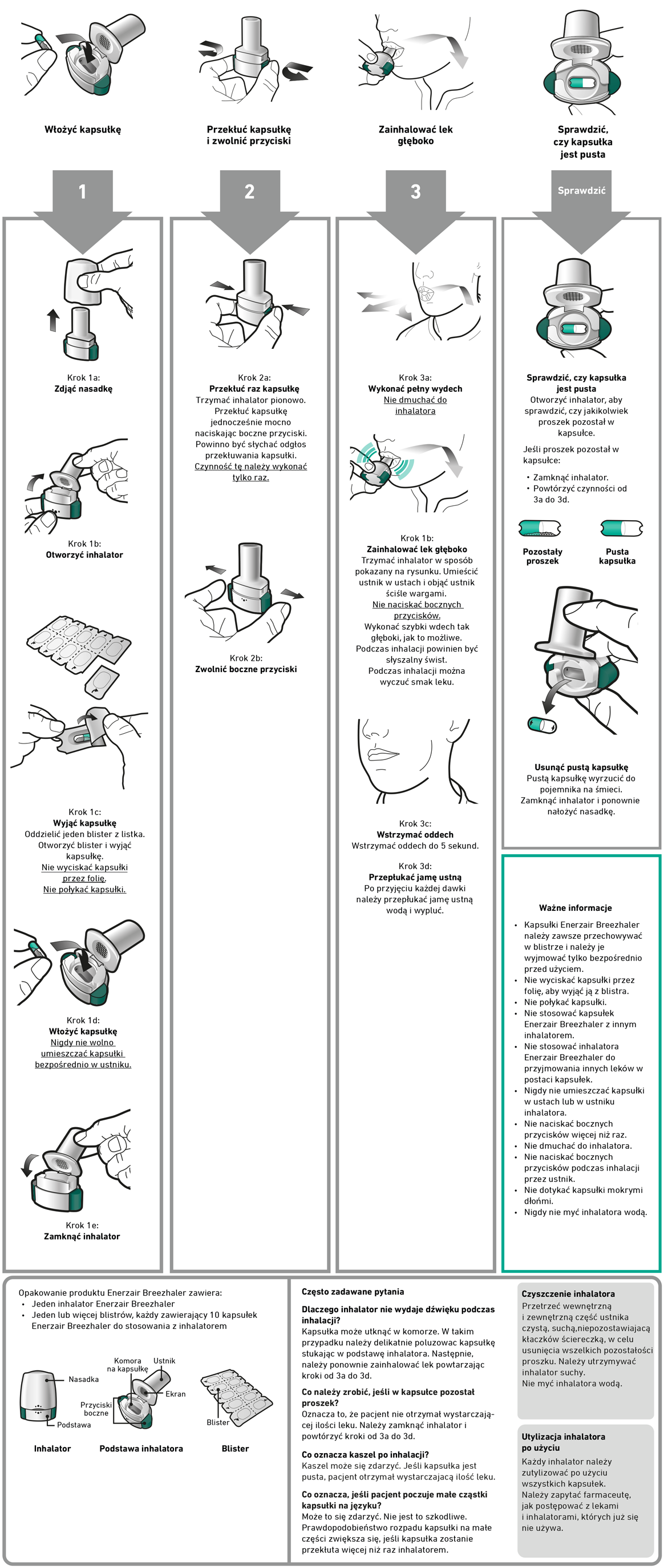 Proszę zapoznać się z treścią instrukcji obsługi przed zastosowaniem produktu Enerzair Breezhaler.